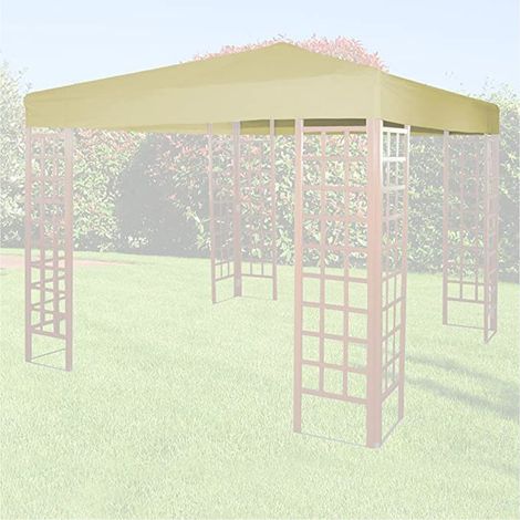 Top Copertura Ricambio Per Gazebo Legno Ferro 3x3 Beige Poliestere 160 Gr (1/9)