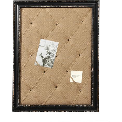 Tableau d'affichage en liège avec cadre en bois - 52,5 x 68 cm - Tableau d'affichage rustique en liège noir - Tableau mémo - Décoration pour l'artisanat (1/5)