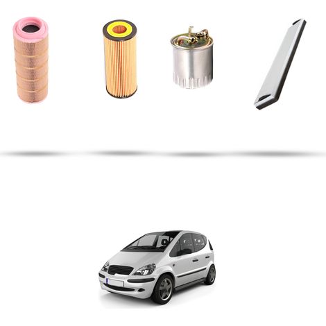 Kit tagliando 4 filtri compatibile con Mercedes A (W168) 160 CDI 55kw dal 2001 (1/5)