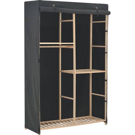 vidaXL Garde-robe à 3 niveaux Gris 110 x 40 x 170 cm Tissu (1/5)