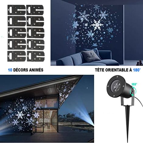 Projecteur LED de noël 10 décors étanche IP44 – Usage intérieur et extérieur – Puissance 8W – Longueur de câble 400 cm – Sampa (1/4)