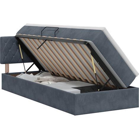 Maison Exclusive - Letto con Contenitore Grigio Scuro 100 x 200 cm Velluto (1/5)
