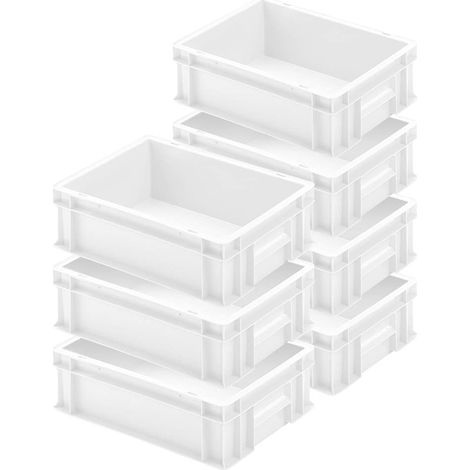 BRB 7 Eurobehälter mit 2 Griffleisten, LxBxH 400x300x120 mm, weiß