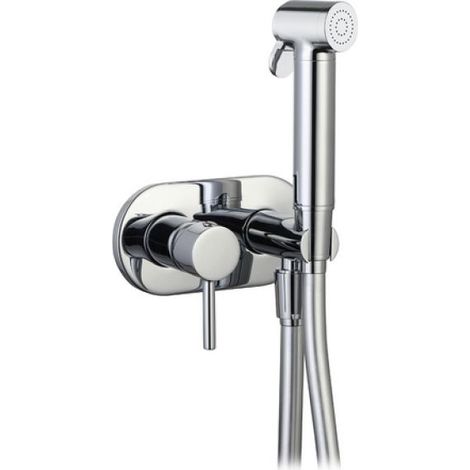 SET MISCELATORE A INCASSO TONDO CON SHUT-OFF E SUPP. LATERALE Cromo