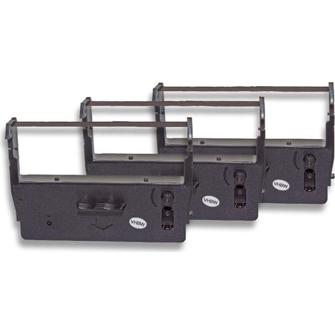 vhbw 3x Ribbon Cartridge Replacement for Omron 2810 for Dot Matrix, Receipt Printer - Black Ink Ribbon