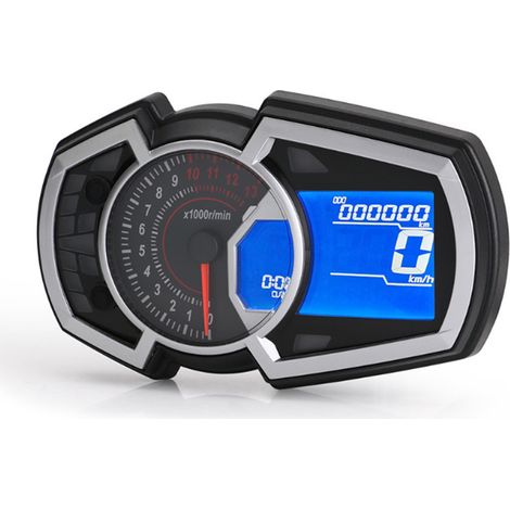 Compteur Moto LCD Mécanique Odomètre Tachymètre Jauge Universel pour 1 2 4 Cylindres Vitesse Mécanique Écran Digital (1/5)