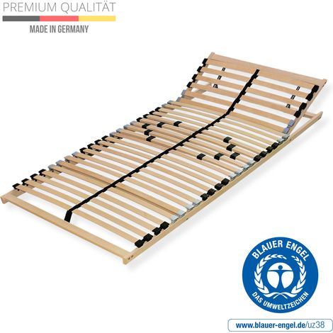 Hochwertiger Lattenrost 80x200 – Flexibler 7-Zonen-Rahmen aus Buchenholz mit 28 Federleisten, verstellbarem Kopfteil und einer Belastbarkeit bis zu 150 kg – Made in Germany.