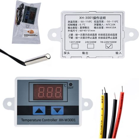 Termostato elettronico 110-240V XH-W3001 1500W