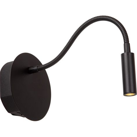 Lucide JOLIJN - wiederaufladbare Bettlampe / Wandleuchte - Akku/Batterie - Ø 11 cm - LED - 1x2W 3000K - Magnetisch - Schwarz (1/4)