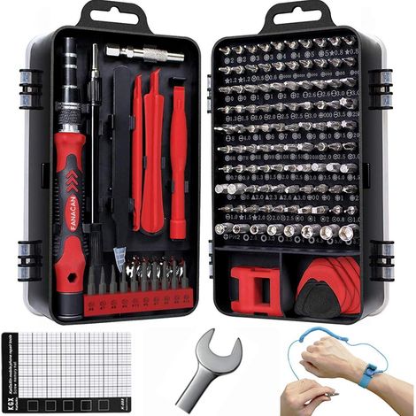 Präzisions-Schraubendreher-Set 140-teilig mit Elektroschrauber-Adapter und Antistatik-Armband (1/5)