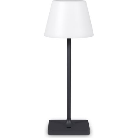Paco Home Stehlampe In- und Outdoor Tischlampe Akku Garten Terasse Aufladbar RGB Grau, Tischleuchte 7 (Akku)