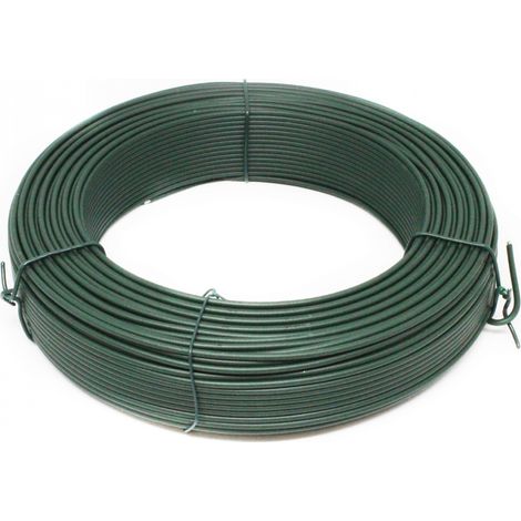 Linxor – Fil de tension plastifié vert 100 m – Acier galvanisé traité anti-UV – Ø 2.7mm pour tension optimale de grillage