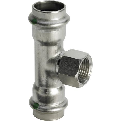 Viega Sanpress Inox T-Stück 437169 18mmxRp 3/4x18mm, Stahl nichtrostend, SC-Contur (1/2)