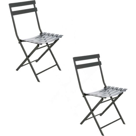 Lot de 2 chaises de jardin pliantes en métal GREENSBORO (1/4)