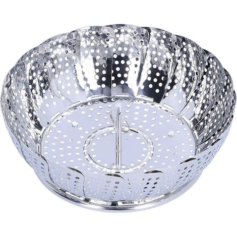 Panier vapeur multifonction en acier inoxydable pliable, accessoire de cuisine (1/4)