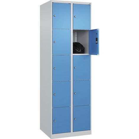 C+P, Vestiaire à 5 casiers Classic PLUS, 2 compartiments, gris