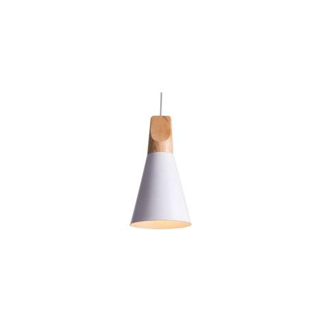 E27-Pendelleuchte aus Holz und Metall, Industriestil, Deckenleuchte für den Innenbereich, Aluminium-Kronleuchter, höhenverstellbare Lampe für Wohnzimmer und Restaurants - Crezuo
