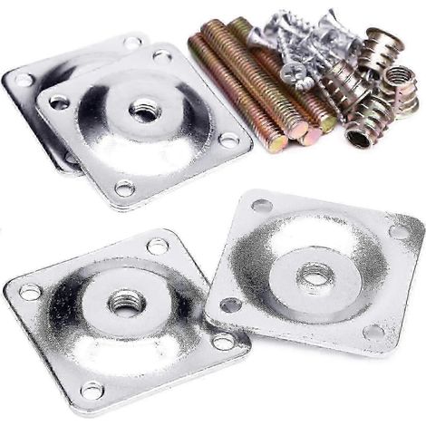Kit de fixation robuste pour pieds de meubles avec plaque en T de 5/16 pouce (M8), comprenant boulons et vis 26-27 (1/5)