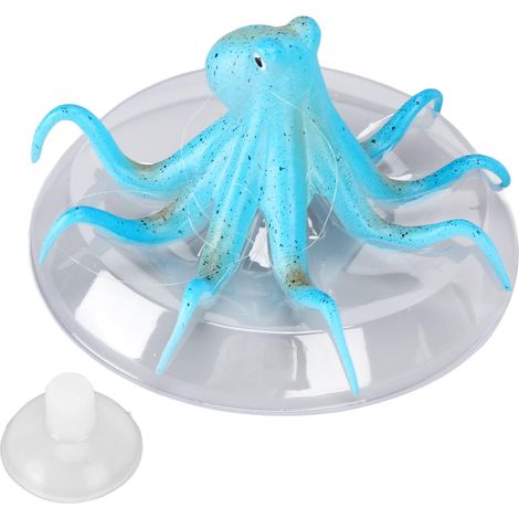 Décor D'aquarium De Poulpe en Silicone Bleu, Décoration D'aquarium, Accessoire D'aménagement Paysager de la Vie Marine Marine (1/5)