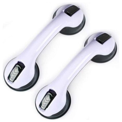 QORVA-2 PCS Ventouse de Poignée Douche, Poignée de Baignoire en Plastique (Aucun Perçage Requis), Pour Salles de Bain, Enfants et Personnes Handicapées (Noir Clair)-Fei Yu (1/4)