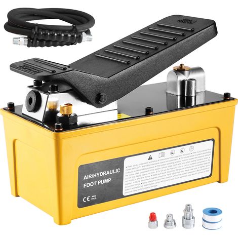 Mophorn 10.000 PSI Lufthydraulikpumpe, 0,42 Gallonen Reservoir, Aluminiumgehäuse, luftbetätigte Fußpumpe mit Pedal, NPT 3/8 Zoll Ölauslass, für Autoreparatur und Hydraulikpresse