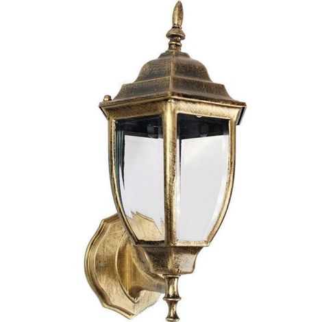 TrAdE Shop Traesio - Lanterna Giardino Antica Lampada Parete Applique Esterno Muro Retrò Es09 Bronzo - (1/3)