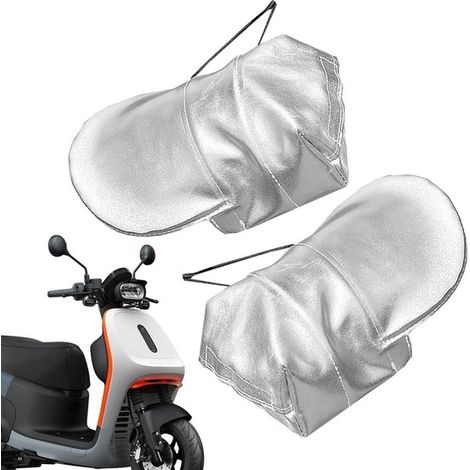 Protectores de manillar para motocicleta - Protectores de manos para scooter - Protección solar - Diseño impermeable - 27x16x11cm - Negro (1/5)