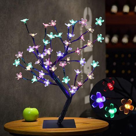 LED Lampe de Cerisier, 0.45M 48LED, Arbre Lumineux LED, Branches Noires, pour la décoration de Maison (Multicolore) (1/5)