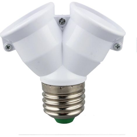 E27-zu-E27-Fassungsadapter, 2-Wege-Lampenverteiler, Lampensockelkonverter, Stromverteiler, für den Heimgebrauch, weiß, langlebiges Material, kompatibel mit LED- und herkömmlichen Glühbirnen. (1/4)
