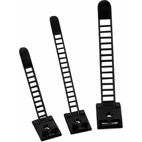 Jeu de serre-câbles de 60 pièces 20 pièces / 3 tailles,Attaches de Cable Clips de Câble Adhesive Attaches ajustables en Nylon pour Cable en Option pour la Gestion du Cordon(Noir) (1/5)