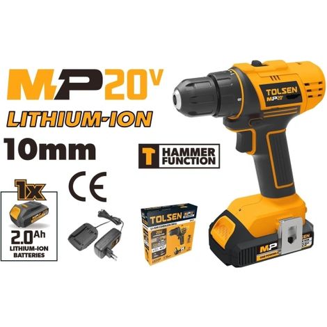 Avvitatore a percussione Tolsen con batteria 2,0Ah