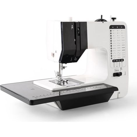 Machine à coudre simple, machine à coudre électronique avec 12 points double filetage avec une table d'expansion LED anti-éblouissement pour enfants et débutants (1/2)