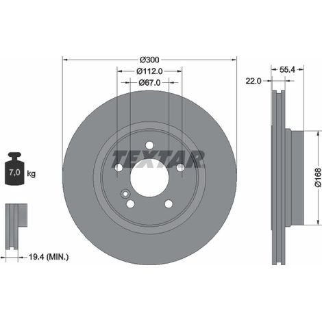 Lot de 2 Disques de frein Textar 92176203 MERCEDES-BENZ 2104230712 210423071264
