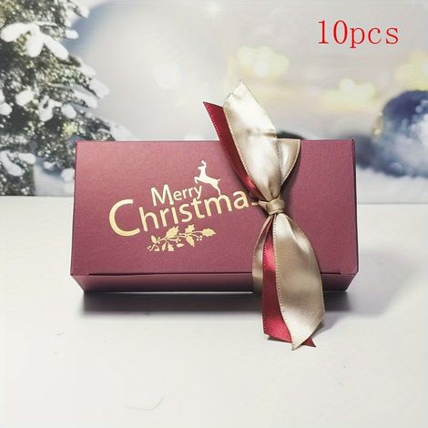 Boîtes-cadeaux pour bonbons de Noël avec ruban - 10 pièces - Emballages festifs pour friandises, décorations de fête, cadeaux d'anniversaire - Packagi (1/5)