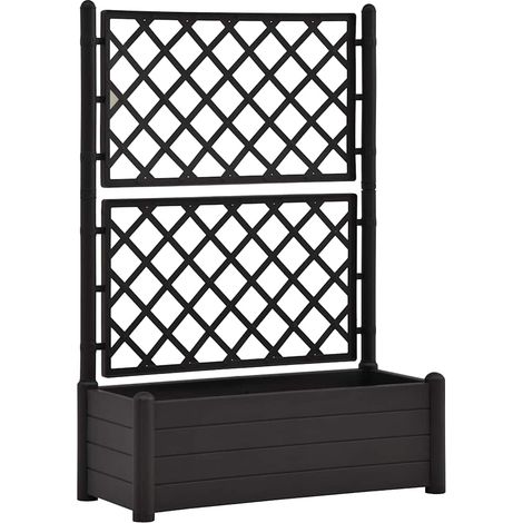 Maison Exclusive - Fioriera da Giardino con Graticcio 100x43x142 cm PP Antracite (1/5)