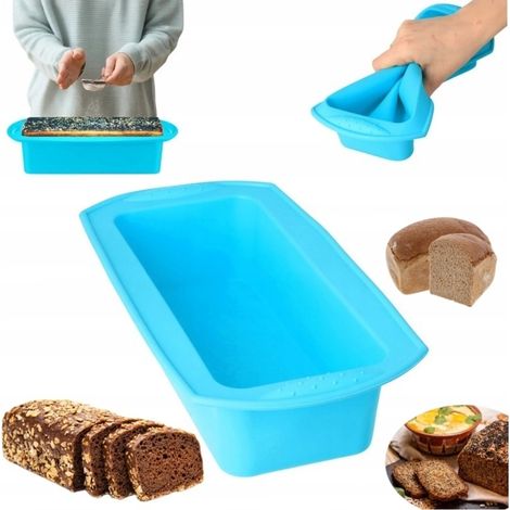 Stampi in silicone, flessibili e resistenti, adatti per cuocere pane e torte.