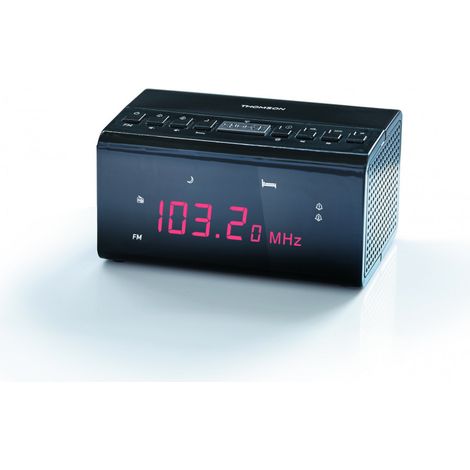Thomson – Radio réveil CR50 FM – Double alarme avec fonction Sieste, Sommeil & Répétition – Alimentation secteur 230V