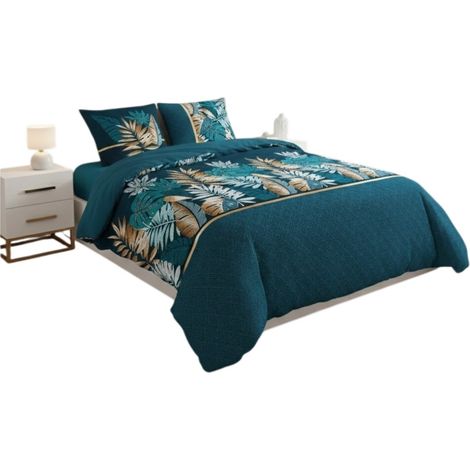 Parure de lit Exotique 240 x 260 cm bleu
