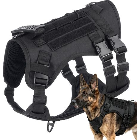 Harnais de Dressage pour Chien,Anti-Traction Antidérapant Réglable Harnais de Promenade pour Chien mâle,pour Randonnée Chasse Course Voyage Aventure Terrain Montagne (1/5)