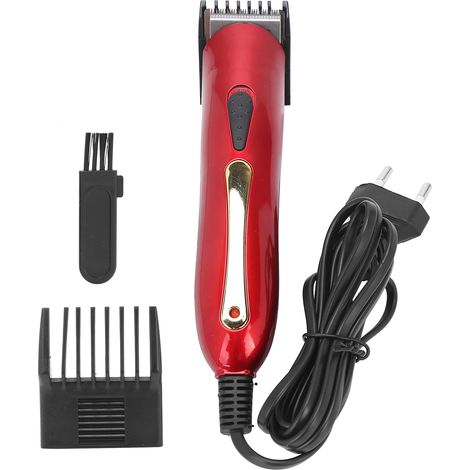 Tondeuse Barbe et Cheveux Professionnelle pour Homme - Tête de Coupe en Acier Inoxydable - Outil de Coiffure Précision - Prise EU 110‑240V Rouge (1/5)