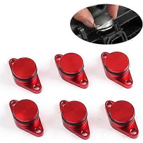6 PCS 22mm Swirl Flap Flaps Delete Removal Blanks Plugs for BMW M57 (6-cylinder)(Red)