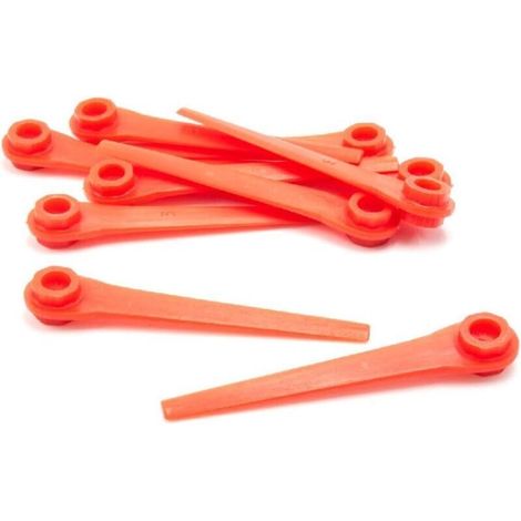 Lot de 10 lames de rechange en plastique pour tondeuse à gazon Gardena 9823 9825 70 mm Rouge