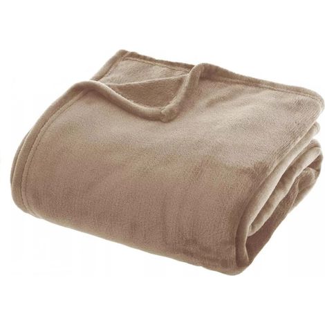 Couvre-lit polaire beige 125x150 cm