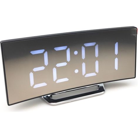 Extra lauter Wecker für Tiefschläfer, Dual-Vibrationswecker fürs Schlafzimmer mit USB-Ladefunktion, großes 8,7-Zoll-LED-Display (weiß). (1/3)