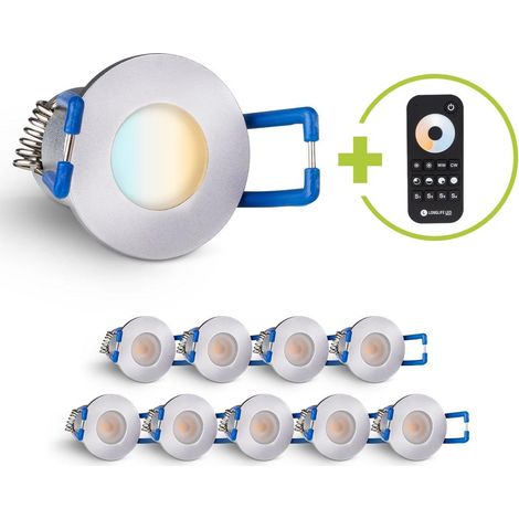 Einbaustrahler Mini Livorno 3W CCT 2700K-6500K IP65 - Farbe: silber - Anzahl: 10x