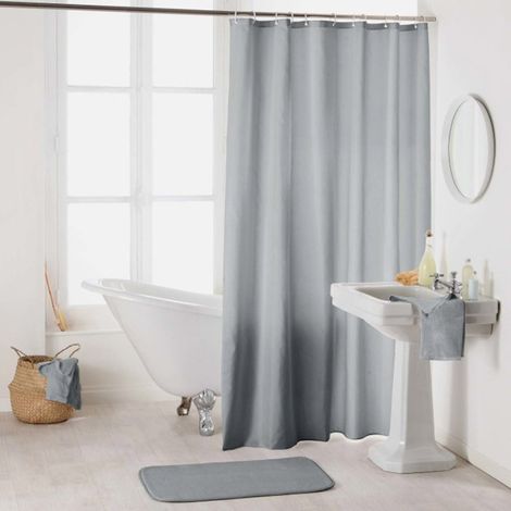 Rideau de Douche Uni "Essencia" 180x200cm Gris (1/2)