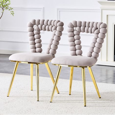 seduta sedia sala da pranzo moderna velluto grigio OKMYHOME (1/5)