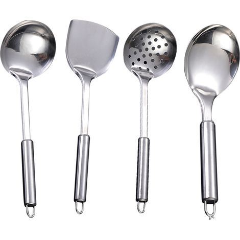 Ustensile De Cuisine En Acier Inoxydable - Lot De 4 Pièces - Pour Cuisine Maison Restaurant Hôtel - Dimensions Standard (1/5)