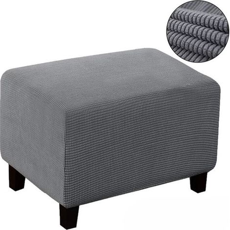 Coprisgabello quadrato, coprisgabello elasticizzato, lavabile, copripouf universale super morbido con base elastica, antiscivolo, rivestimento jacquard, G (1/5)