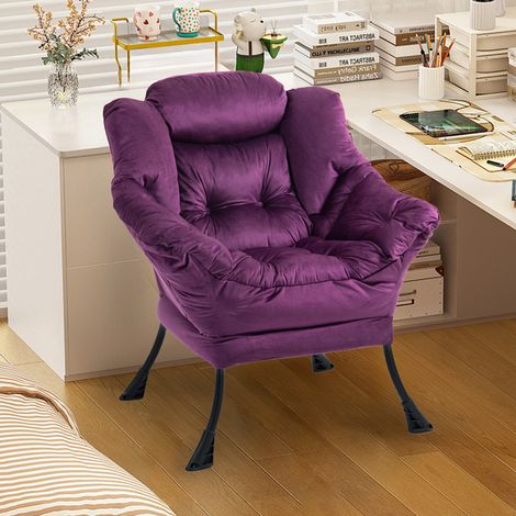 sedia poltrona soggiorno relax metallo viola HAVRYA (1/4)